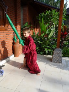 Das Äffchen im Hausmantel