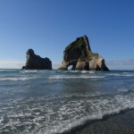 The archways at Wharariki Beach