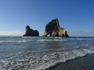 The archways at Wharariki Beach